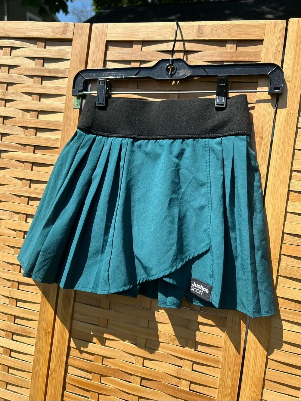 🔥3/$8- Justice Teal Pleated Skort with Black Waistband